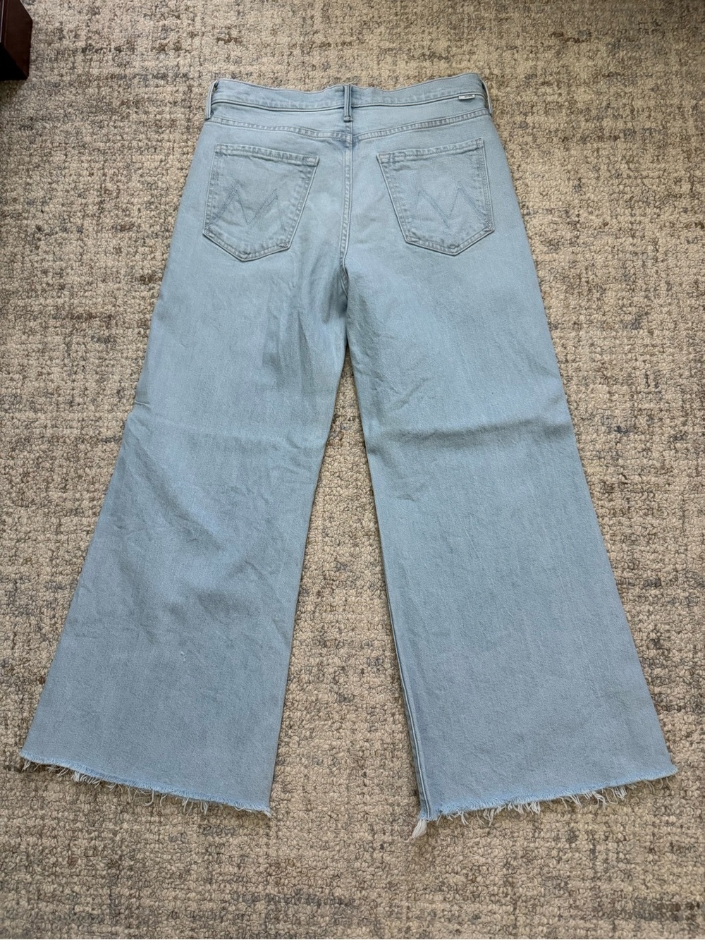MOTHER Light Blue Wide-Leg Raw Hem Jeans - Picture 5 of 5